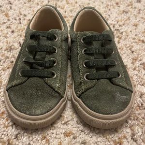 Janie and Jack toddler green suede shoes